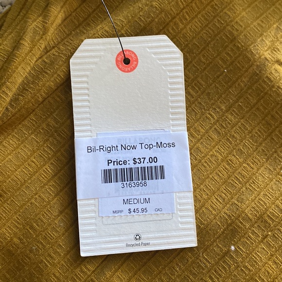 NWT BILLABONG mustard orange crop top moss size M - Picture 4 of 5